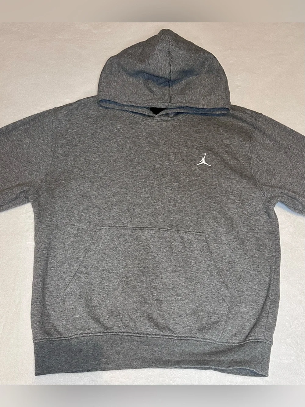 Jordan Grey Pullover Hoodie with White Jumpman